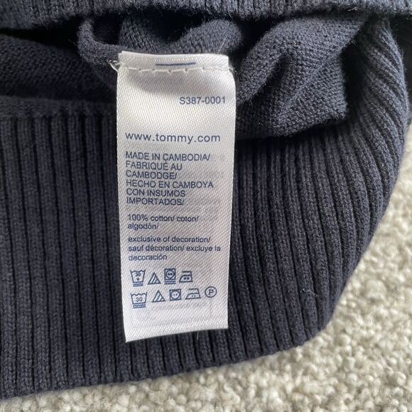 Tommy Hilfiger Mens Long Sleeve Cotton V-Neck Pullover Sweater Blue Size XXL NEW - Picture 9 of 11